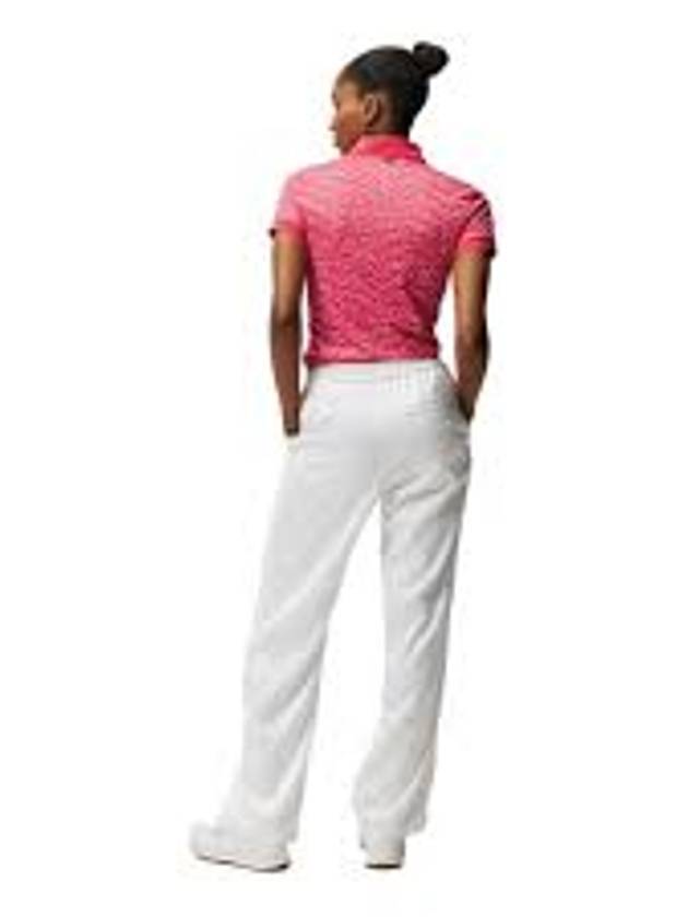 Women's Tour Tech Print Short Sleeve Polo Shirt Azalea - J.LINDEBERG - BALAAN 9