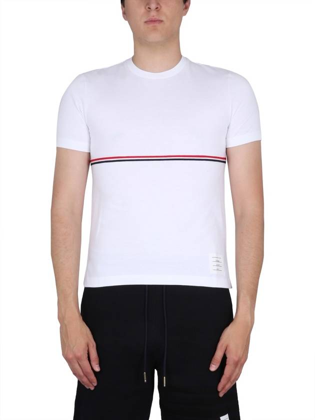 Midweight Jersey Short Sleeve T-Shirt White - THOM BROWNE - BALAAN 2