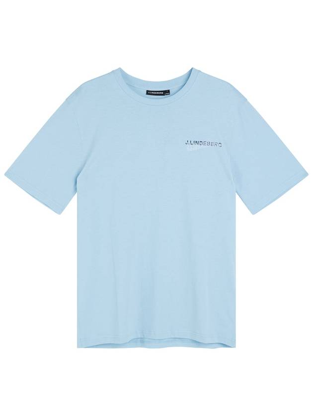 Dale Seasonal Print Short Sleeve T-Shirt Light Blue - J.LINDEBERG - BALAAN 4