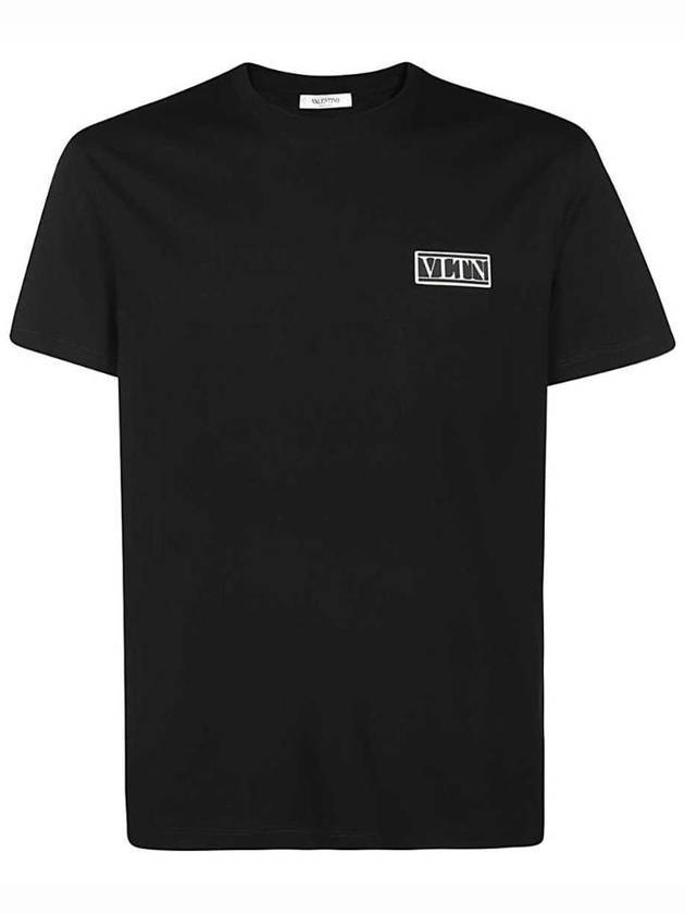 VLTN Logo Patch Short Sleeve T-Shirt Black - VALENTINO - BALAAN 1