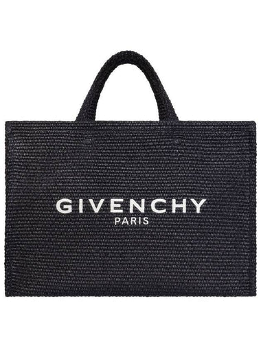 Logo Large Raffia Tote Bag Black - GIVENCHY - BALAAN 1