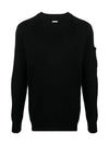 Lens Ribbed Crew Neck Knit Top Black - CP COMPANY - BALAAN 2