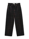 23 FULL CUT Overdyed Big Lumbercheck Print W2235FOB Full Cut Overdyed Big Lumbercheck Print Denim Pants - OUR LEGACY - BALAAN 2