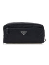 Triangle Logo Cosmetic Pouch Bag Black - PRADA - BALAAN 2