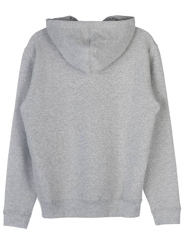 Embossed Logo Hoodie Grey - SAINT LAURENT - BALAAN 3