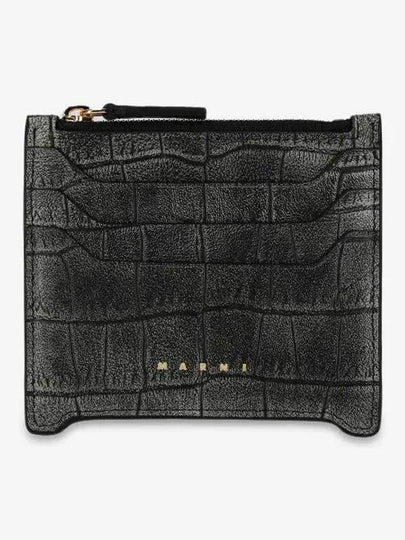 Leather Zipper Card Holder Black PFMO0112U1P803500N99 - MARNI - BALAAN 2