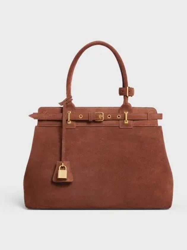 Suede Calfskin Conti Tote Bag Brown - CELINE - BALAAN 2