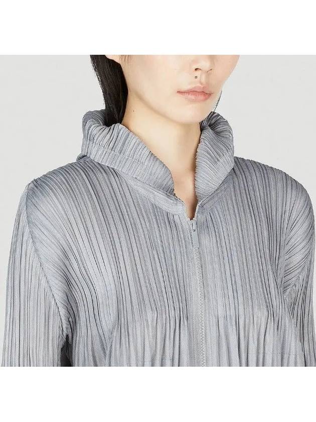 Pleated Zip Up Hoodie Grey - ISSEY MIYAKE - BALAAN 6