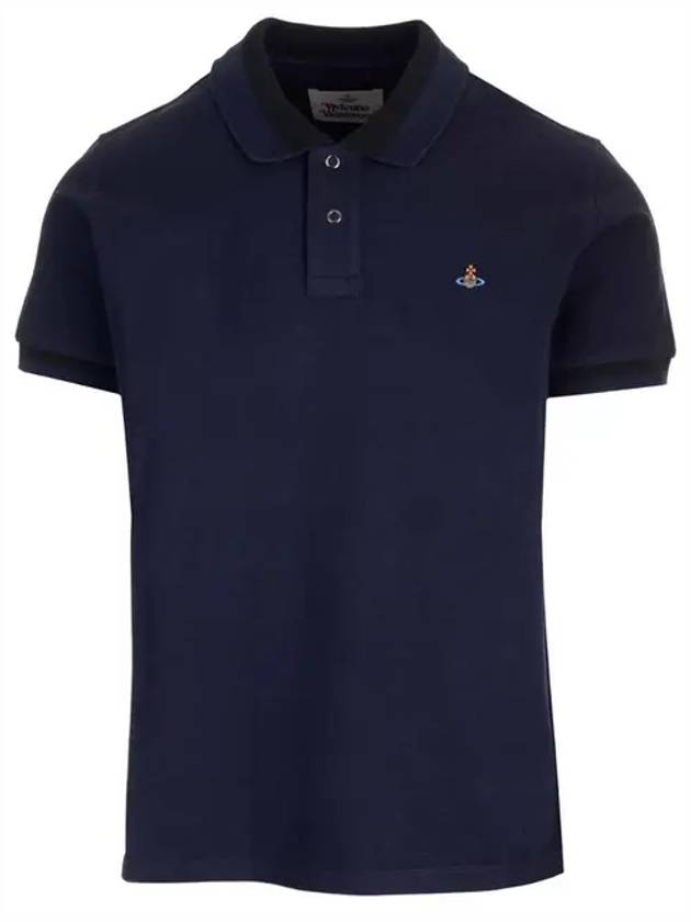 Classic ORB Logo Polo Shirt Navy - VIVIENNE WESTWOOD - BALAAN 2