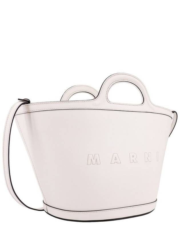 Tropicalia Small Leather Tote Bag White - MARNI - BALAAN 3