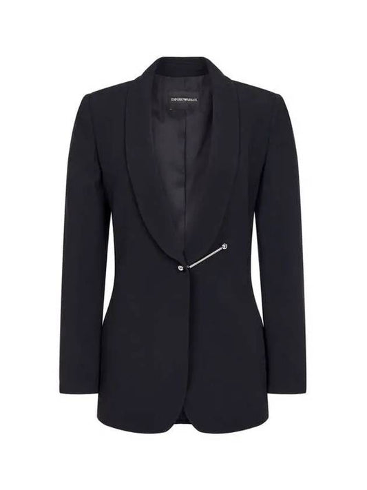 Women s Easy Piercing Shawl Lapel Jacket Black - EMPORIO ARMANI - BALAAN 1