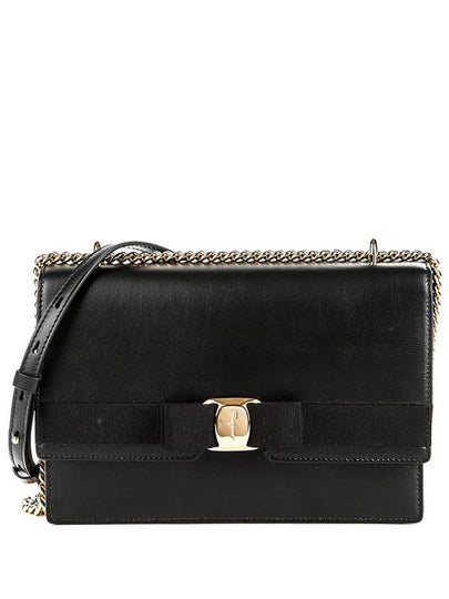 Vara Leather Shoulder Bag Black - SALVATORE FERRAGAMO - BALAAN 2