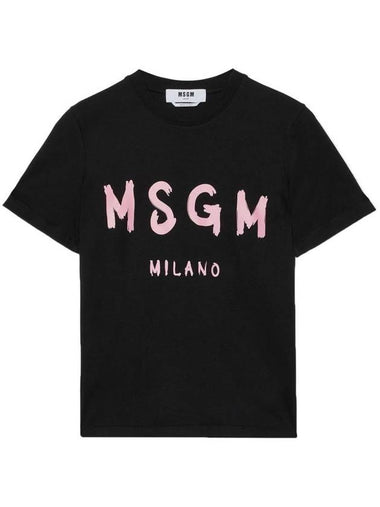 Msgm Brushed Logo Print T-Shirt Clothing - MSGM - BALAAN 1