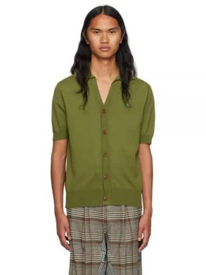 Polo Cashmere Short Sleeve Cardigan Green - VIVIENNE WESTWOOD - BALAAN 2