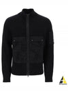 Lambswool Mixed Utility Zipped Knit Zip-Up Jacket Black - CP COMPANY - BALAAN 2