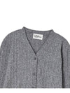 V neck cable knit cardigan Melange gray - THE GREEN LAB - BALAAN 2