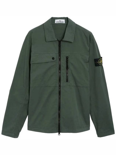 Supima Cotton Twill Stretch-TC Jacket Khaki - STONE ISLAND - BALAAN 2