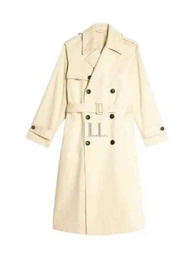 Satin Trench Coat Ivory - AMI - BALAAN 2