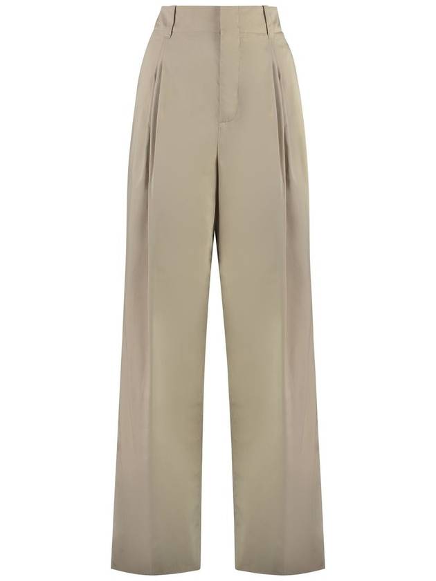 Cotton Silk Wide Leg Slacks Beige - BOTTEGA VENETA - BALAAN 2