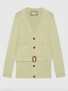 Belted rib wool knit cardigan - GUCCI - BALAAN 4