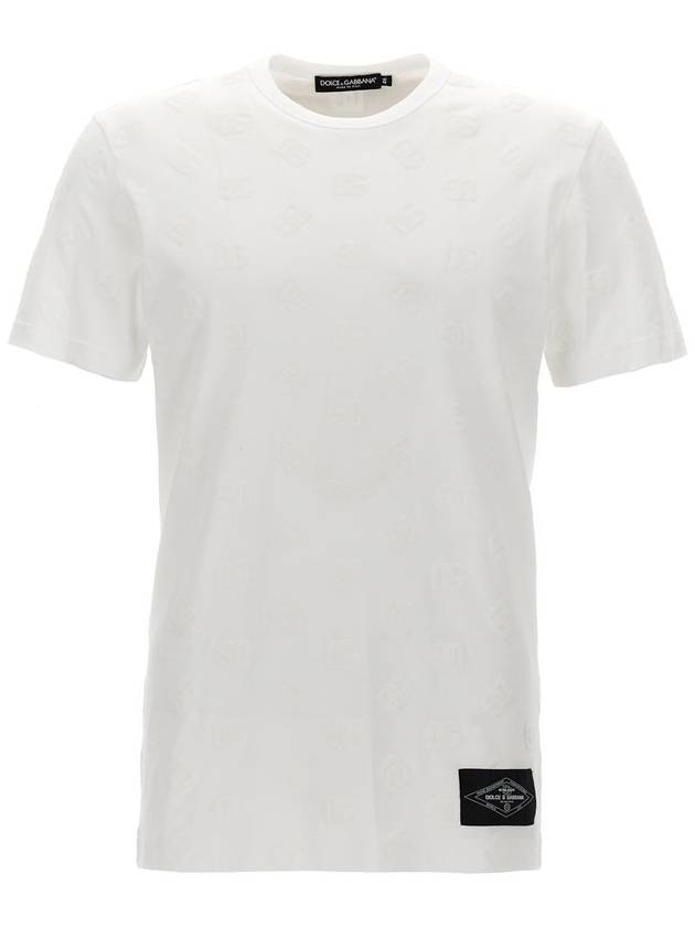 Dolce & Gabbana Flocked Logo T-Shirt - DOLCE&GABBANA - BALAAN 1