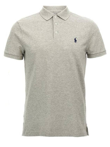 Polo Pony Motif  Polo Shirt Grey - POLO RALPH LAUREN - BALAAN 1