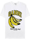 Basic Jersey Banana Relaxed Short Sleeve T-Shirt White - GANNI - BALAAN 2