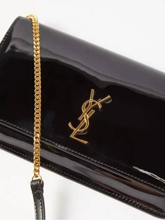 Mini patent leather monogram goldtone logo plaque cross bag - SAINT LAURENT - BALAAN 5