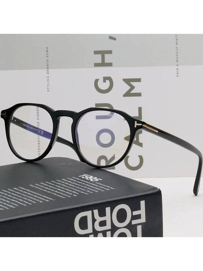 Blue light blocking glasses frame TF5833B 001 round horn rim men women eye protection - TOM FORD - BALAAN 2