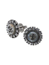 Kira Crystal Stud Earrings Antique Pewter Crystal - TORY BURCH - BALAAN 10