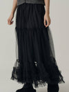 Influencer Seyoung wh Sha Bottom Frill Long Skirt Black - SORRY TOO MUCH LOVE - BALAAN 5