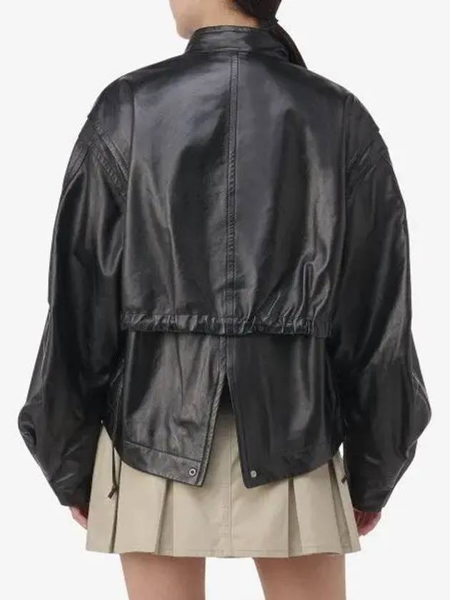 Helmut Lang Drop Shoulder Leather Jacket Black N05HW105001 - HELMUT LANG - BALAAN 1