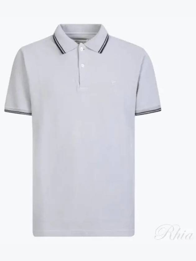 Embroidered Logo Cotton Polo Shirt Ash Grey - MAISON MARGIELA - BALAAN 2