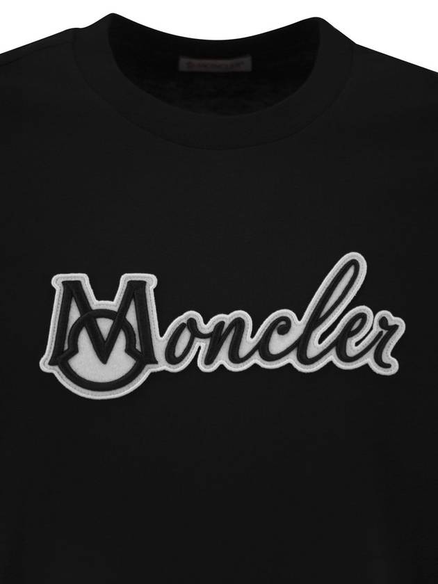 Cotton T-shirt with embroidered varsity logo - MONCLER - BALAAN 4