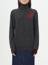 Logo Knit Wool Turtleneck Grey - PATOU - BALAAN 2