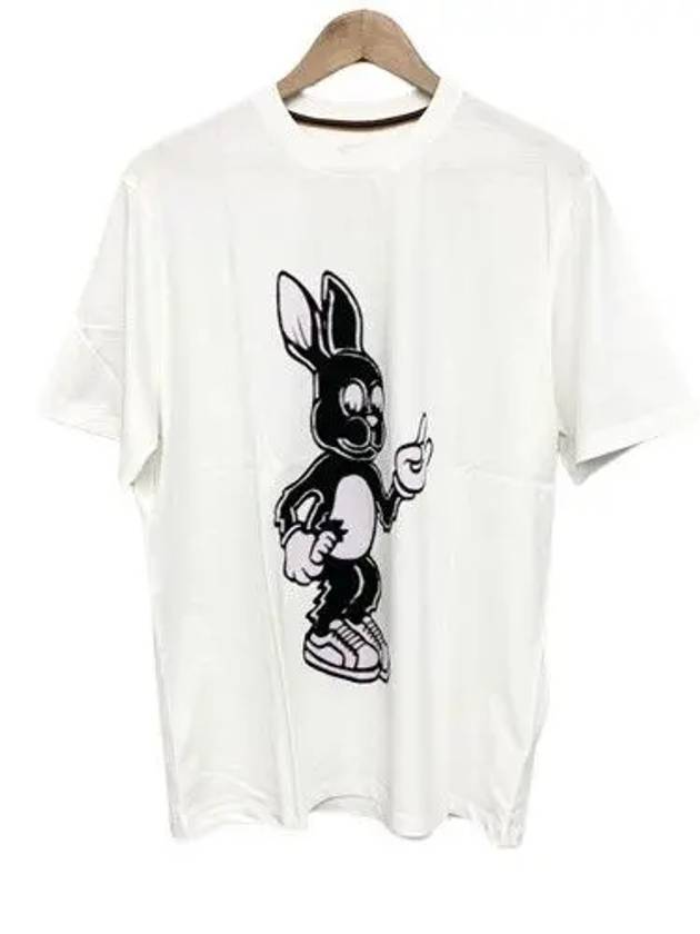 Rabbit Print Round Neck Cotton Short Sleeve T-Shirt White - PAUL SMITH - BALAAN 2