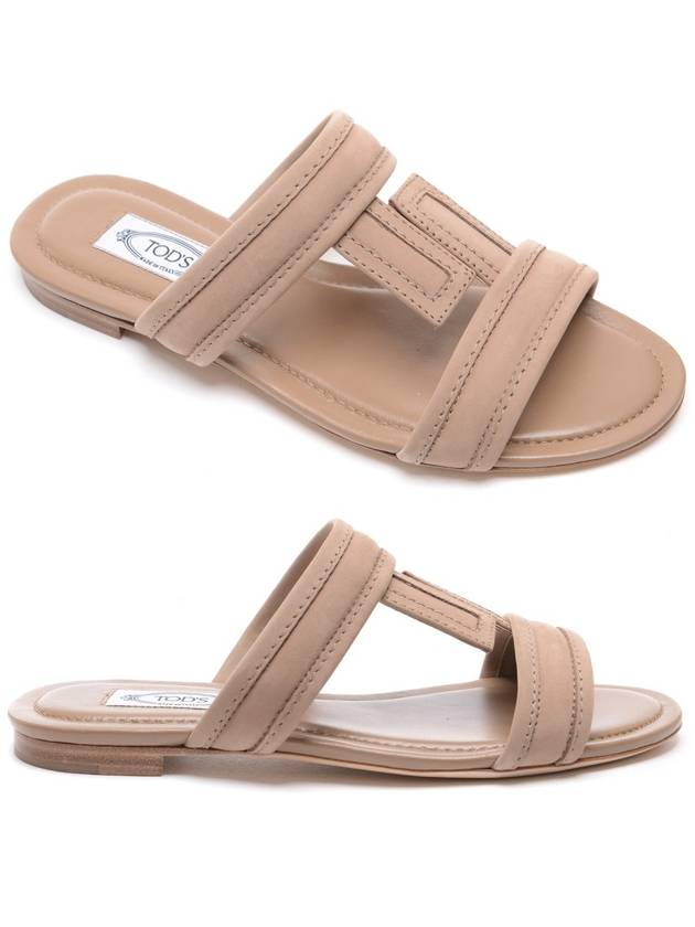 Women's Double T Sandals Beige - TOD'S - BALAAN 2