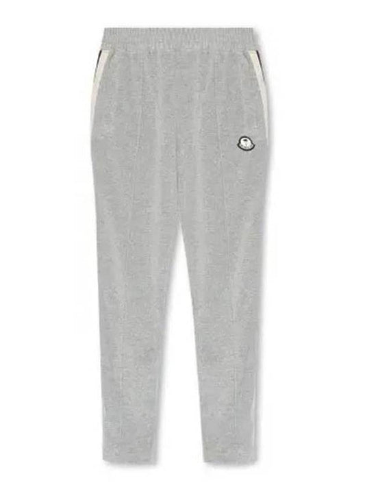 Chenille Logo Patch Track Pants Grey - MONCLER - BALAAN 1