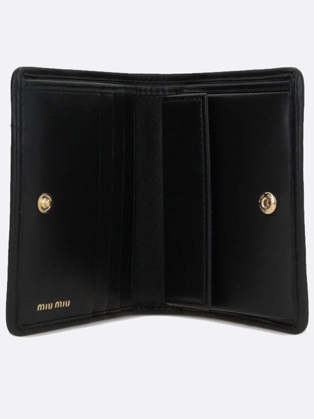 Matelasse Small Napa Leather Half Wallet Black - MIU MIU - BALAAN 4