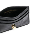 Skull Crocodile Leather Card Wallet Black - ALEXANDER MCQUEEN - BALAAN 6