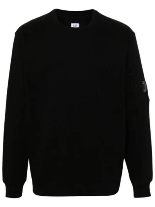 Diagonal Raised Fleece Lens Sweatshirt Black - CP COMPANY - BALAAN 2