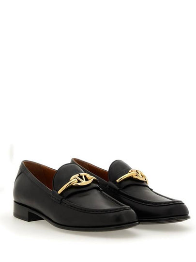 V Logo Signature Calfskin Loafers Black - VALENTINO - BALAAN 2