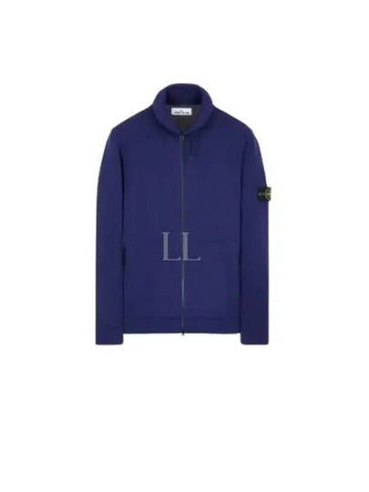 Logo Pacth Stretch Cotton Zip-up Cardigan Royal Blue - STONE ISLAND - BALAAN 2