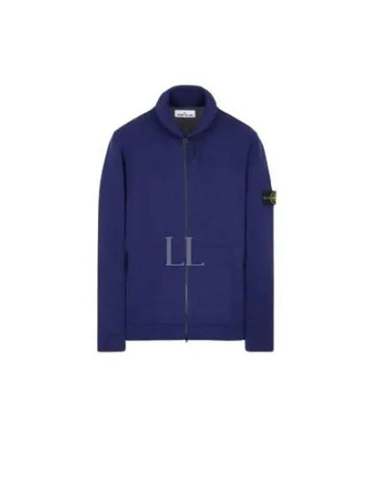 Logo Pacth Stretch Cotton Zip-up Cardigan Royal Blue - STONE ISLAND - BALAAN 2