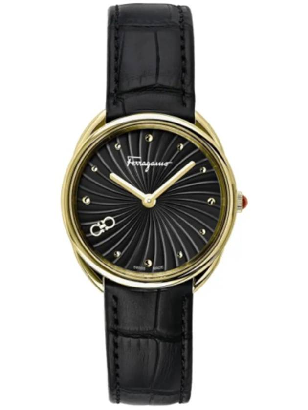 Women's Cuir Leather Watch Black - SALVATORE FERRAGAMO - BALAAN 3