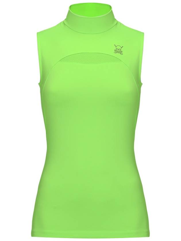 C23MTS020W Front Mesh Half Neck Top Green - CHUCUCHU - BALAAN 1