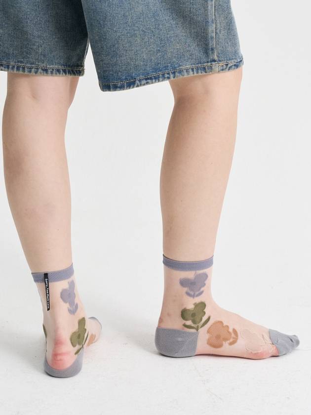 SeeThrough Flower Socks Gray - SORRY TOO MUCH LOVE - BALAAN 4