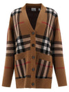 Check Wool Cashmere Cardigan Brown - BURBERRY - BALAAN 1