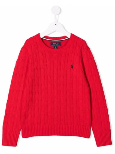 Kids Pony Embroidery Cable Knit Red 702674 021 - POLO RALPH LAUREN - BALAAN 1