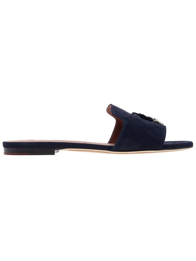 Summer Charms Suede Sandal Slippers Navy - LORO PIANA - BALAAN 3